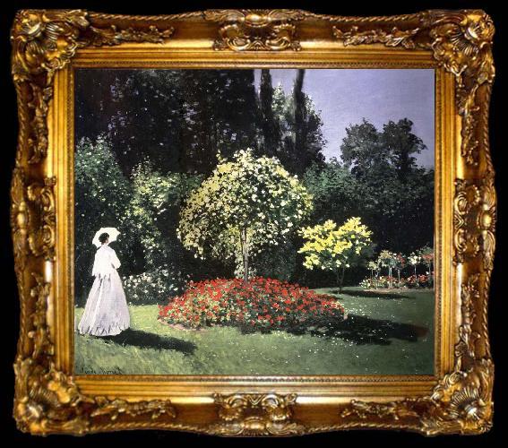 framed  Claude Monet Jeanne-Marguerite Lecadre in the Garden, ta009-2